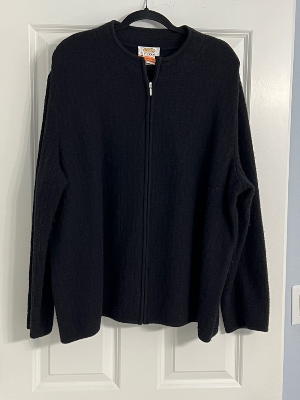 Talbots Black Knit Jacket with Full Zipper